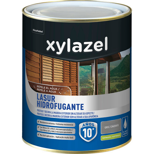 Protector de madera hidrofugante satinado xylazel 750 ml gris