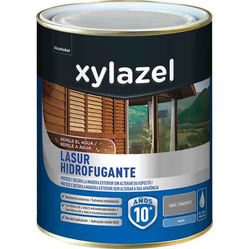 Protector de madera hidrofugante mate xylazel 2.5 l gris