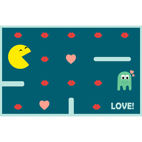 Alfombra pie de cama pvc te como a besos azul rectangular 48x75cm