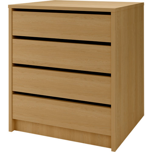 Conjunto de puerta lucerna con cristal 62,5 izquierda + tapeta 27 Cajonera 4 cajones serie abierta roble 62x50x44cm (altoxanchoxfondo cm)