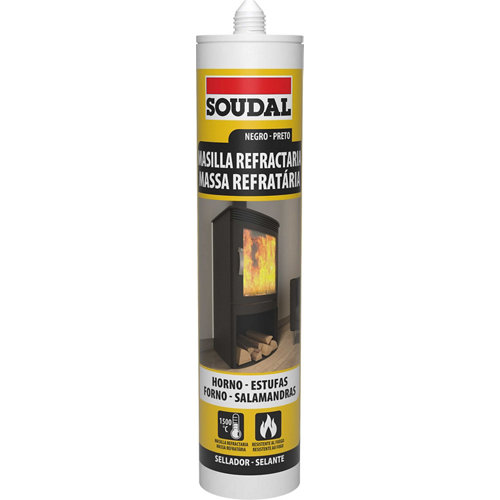 Masilla refractaria soudal 290 ml negro