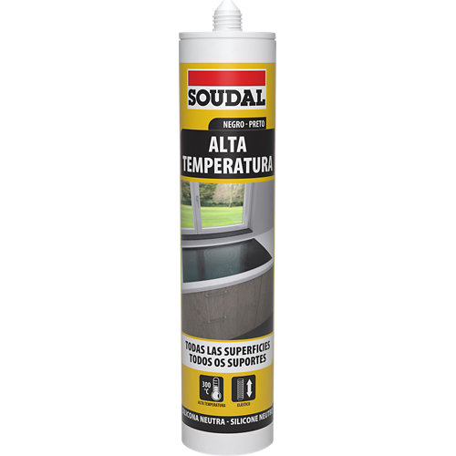 Silicona alta temperatura soudal 290 ml negro