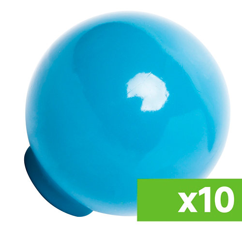 Lote 10 pomos redondos abs jade azul brillo diámetro 30 mm