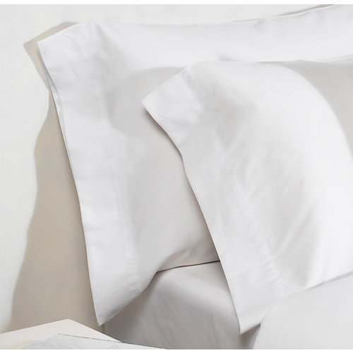 Funda de almohada blanca de algodón egipcio 300 hilos 150x45 cm