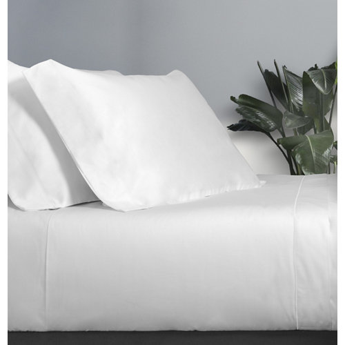 Sábana encimera inspire algodón egipcio 400 hilos blanco para cama de 135 cm