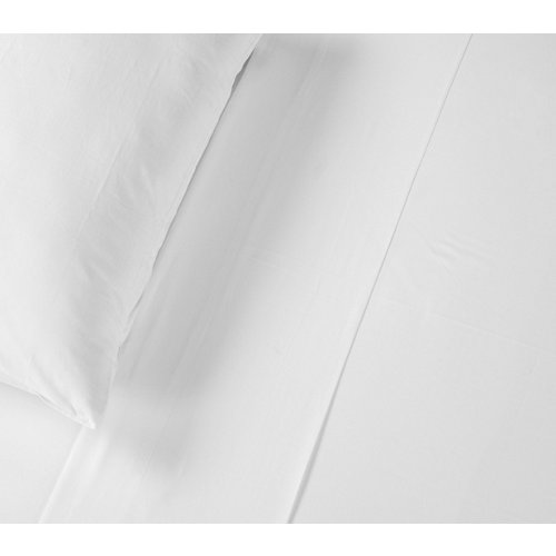 Sábana encimera blanca de algodón egipcio para cama 135cm