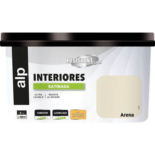 Pintura interior satinada luxens 0.75l 2020-r30b lila rosaceo empolvado 22 Pintura interior resistant satinada 4l arena