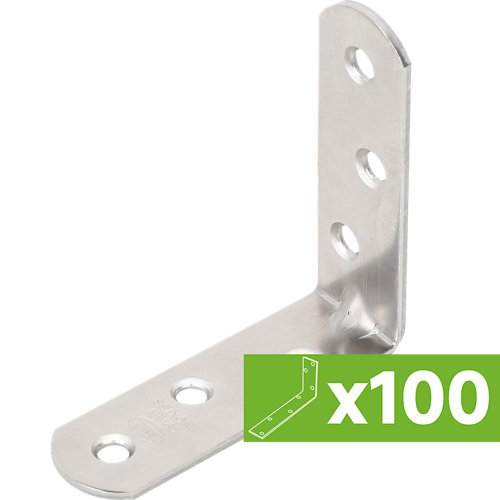Lote 100 escuadras de unión en ángulo de acero inoxidable 40x40 mm