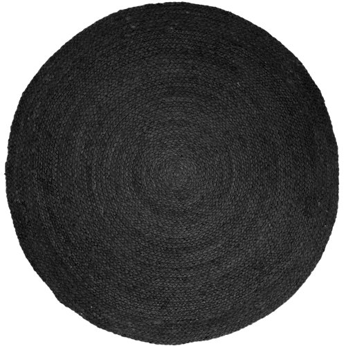 Alfombra negra yute ibiza 100 x 100cm