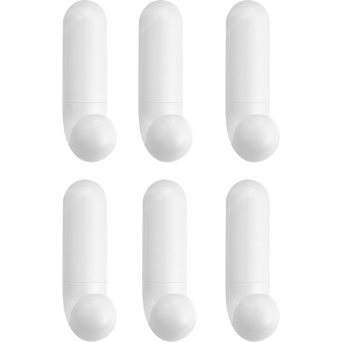 Lote 6 colgadores adhesivos de plástico blanco