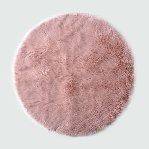 Alfombra acrílica circular pelo largo skin blanco ø 90 cm 22 Alfombra acrílica circular pelo largo skin rosa ø 140 cm