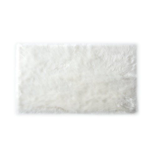Alfombra acrílica pelo largo skin blanco 120 x 170 cm