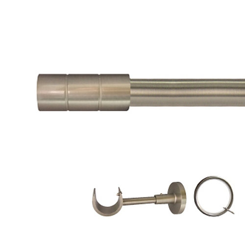 Kit barra metal ø 30mm pipe azero de 250cm c/anillas pared