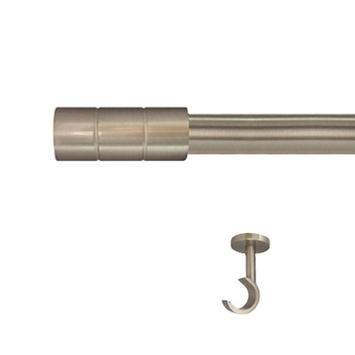 Kit barra metal ø 30mm pipe azero 150cm s/anillas techo
