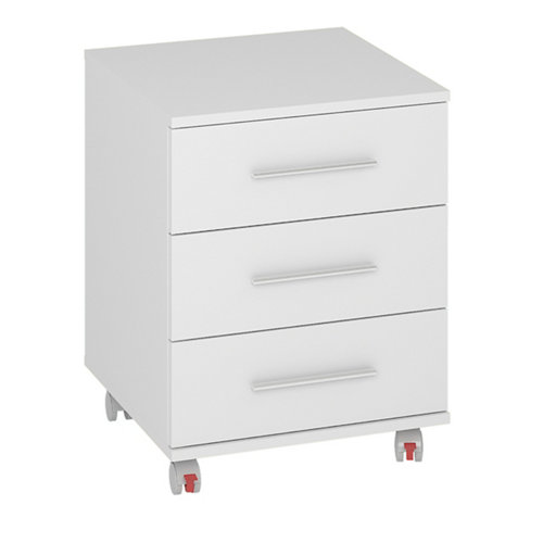 Cajonera 3 cajones con ruedas color blanco 58x45.5x44 cm