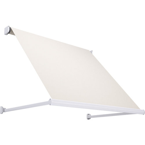 Toldo marbella brazo punto recto manual sin cofre blanco y tela beige 2 5x1m