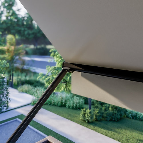 puerta marsella blanco de apertura izquierda de 62.5 cm 25 Toldo marbella brazo punto recto motorizado sin cofre blanco y tela café 4x1m