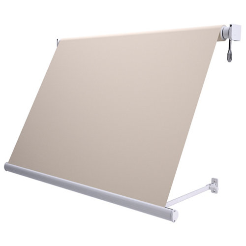 Toldo sitges brazo estor manual color blanco con tela beige de 4x2.5m