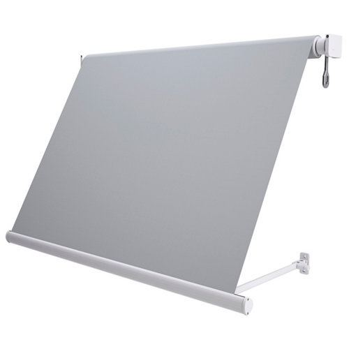 Vidrio plástico transparente liso de 4 mm de grosor y 125x50cm 23 Toldo sitges brazo estor manual color blanco con tela gris de 4,5x2.5m