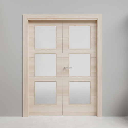 Puerta doble acristalada berna acacia 110x105 d (62+42) cm