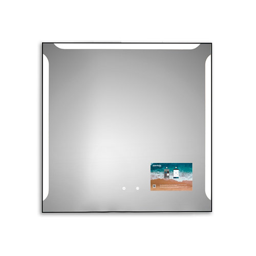 Espejo de baño con luz alice negro 80x80 cm