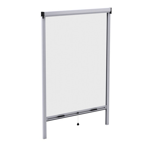 Mosquitera enrollable color plata para ventana de 140x140 cm (ancho x alto)