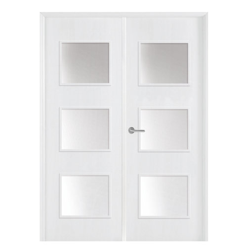 Puerta doble acristalada bari plus derecha 145(72+72) cm