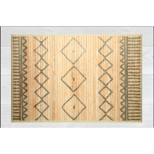 Alfombra bambú kenia grecas natural rectangular 160x230cm de la marca Blanca / Sin definir en acabado de color Beige fabricado en Bambú