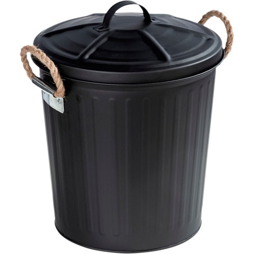 Papelera baño gara negro 6l de la marca Wenko en acabado de color Negro fabricado en Acero