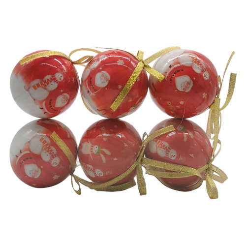 Set de 6 bolas de navidad 8 cm