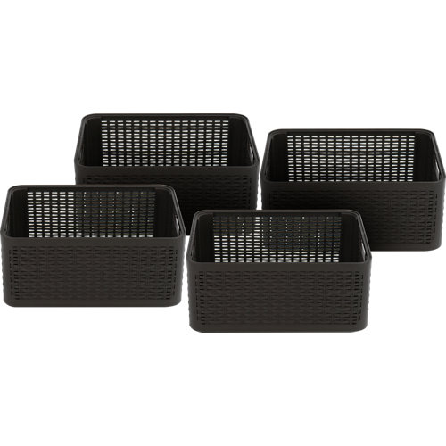 Lote 4 cestos chocolate para ropa cottage capacidad 18 litros y 57x40x35,3 cm de la marca Blanca / Sin definir en acabado de color Negro fabricado en Plástico