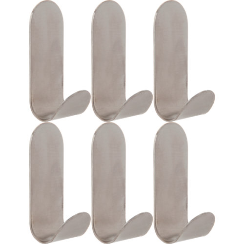 Lote 6 perchas de baño adhesivas de acero inoxidable sensea basic cromo