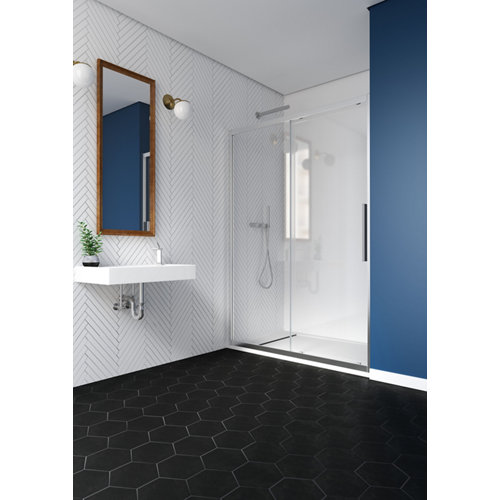 Mampara corredera cool transparente cromado 6mm (130-134)x200cm de la marca Vanguard en acabado de color Gris / plata fabricado en Cristal