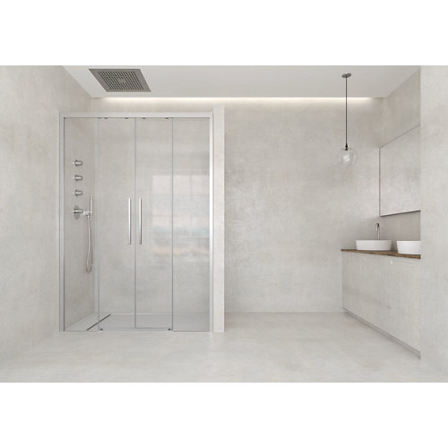 Mampara corredera cool transparente perfil cromado 172x200 cm de la marca Vanguard en acabado de color Gris / plata fabricado en Cristal