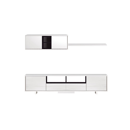 Mueble para salón varys blanco y gris antracita 46x200x42cm
