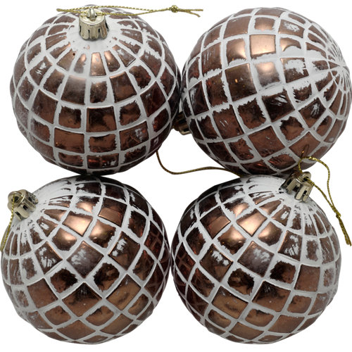 Set de 4 bolas de navidad 8 cm