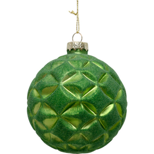 Bola de navidad de cristal verde de 8 cm