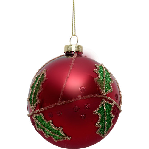 Bola de navidad de cristal rojo verde de 8 cm