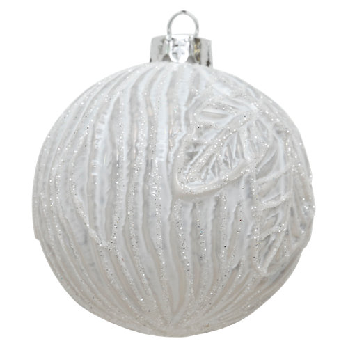 Bola de navidad de cristal blanco de 8 cm