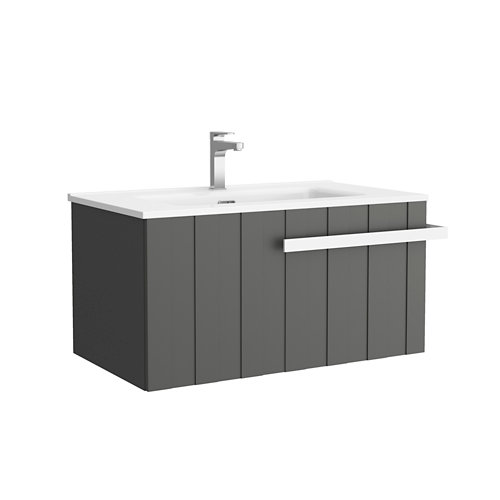 Mueble baño con lavabo atelier gris 80x45 cm