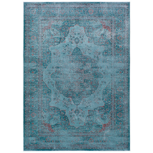 Alfombra azul viscosa lara 160 x 230cm