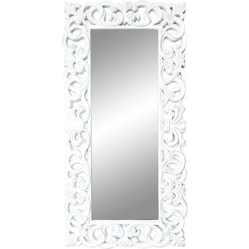 Espejo enmarcado rectangular goya blanco blanco y plata 178 x 88 cm