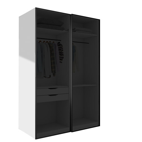 Suelo vinilico tarkett exclusive 240 flower black. mínimo 6m² 24 Armario spaceo home seul cristal ahumado corredera interior blanco 240x160x60cm