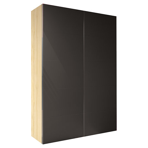 Puerta doble con cristal bari plus blanca 9x2x125cm i 24 Armario spaceo home lucerna gris corredera interior roble 240x120x60cm