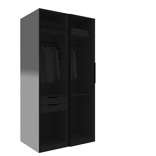 puerta viena wengué de apertura derecha de 125 cm 27 Armario spaceo home seul cristal ahumado corredera interior textil 240x120x60cm