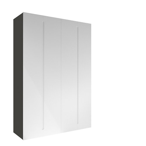 Mueble ada para salón blanco y madera natural 180x180x41 cm 27 Armario spaceo home osaka blanco abatible interior gris 240x160x60cm