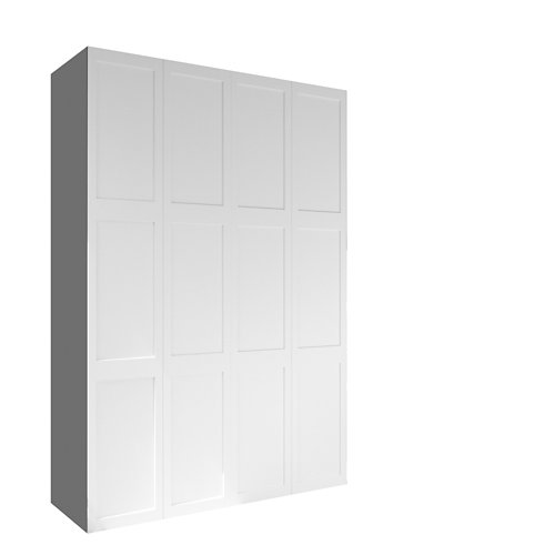 Puerta doble con cristal bari plus blanca 9x125cm (62+62) d 23 Armario spaceo home yakarta blanco abatible interior gris 240x160x60cm
