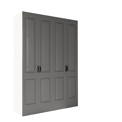 Pack 6 perchas grises 24 Armario spaceo home marsella gris oscuro abatible interior blanco 240x160x60cm