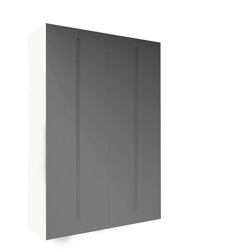 Armario spaceo home osaka gris oscuro abatible interior blanco 240x160x60cm