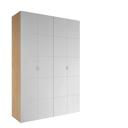 Conjunto de puerta lucerna con cristal 62,5 derecha + tapeta 23 Armario spaceo home lucerna blanco abatible interior roble 240x160x60cm